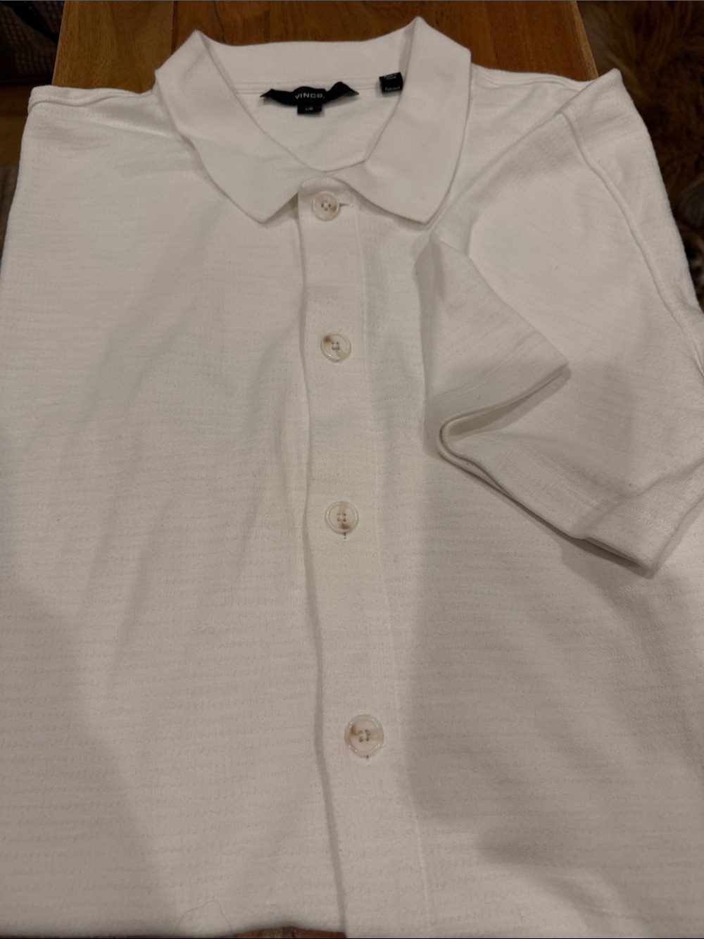 NWOT Vince Mesh-Knit Cotton-Blend Cabana Shirt